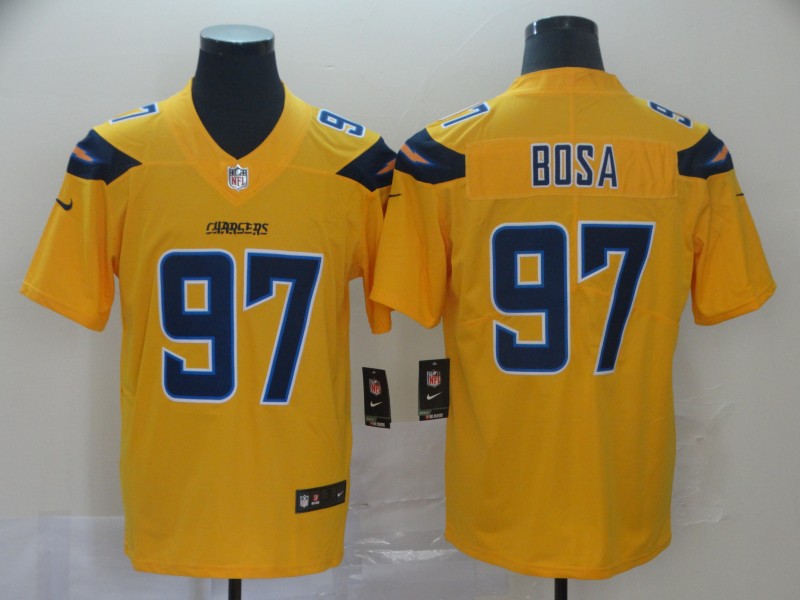 Men's Los Angeles Chargers #97 Joey Bosa 2019 Gold Inverted Legend Stitched NFL Jersey